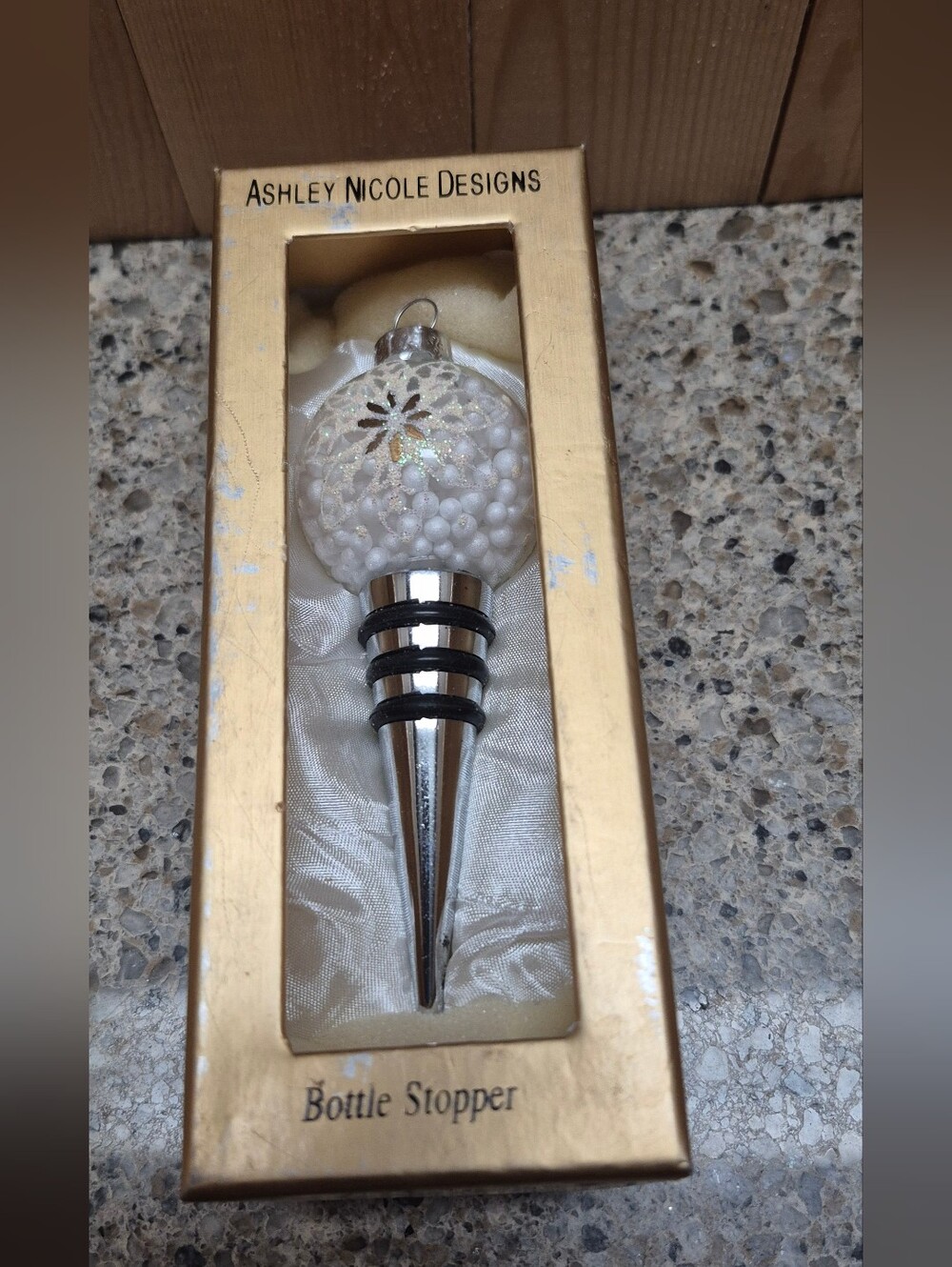 Ashley Nicole Designs Snowflake Glass Ornament Bottle Stopper Christmas Holiday